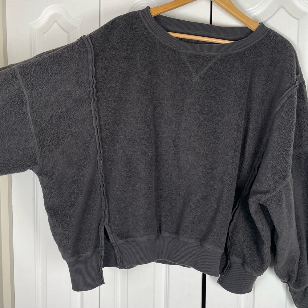 American Eagle Seriously Huggable Oversized Tunic Sweater Size S Gray Lagenlook - Picture 5 of 15